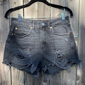 Garage Festival Shorts Black Destructed SZ 28